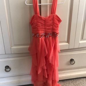 Girls fancy orange dress. Size 7-8. Worn once.